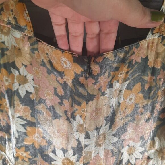 Altar'd State Whimsical babydoll Satin Floral Blouse - Picture 7 of 11